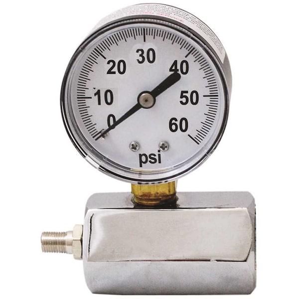 Mec Test Adapter 3/4 in. FNPT with 0-30 psi Gauge MEJ610/30 - main